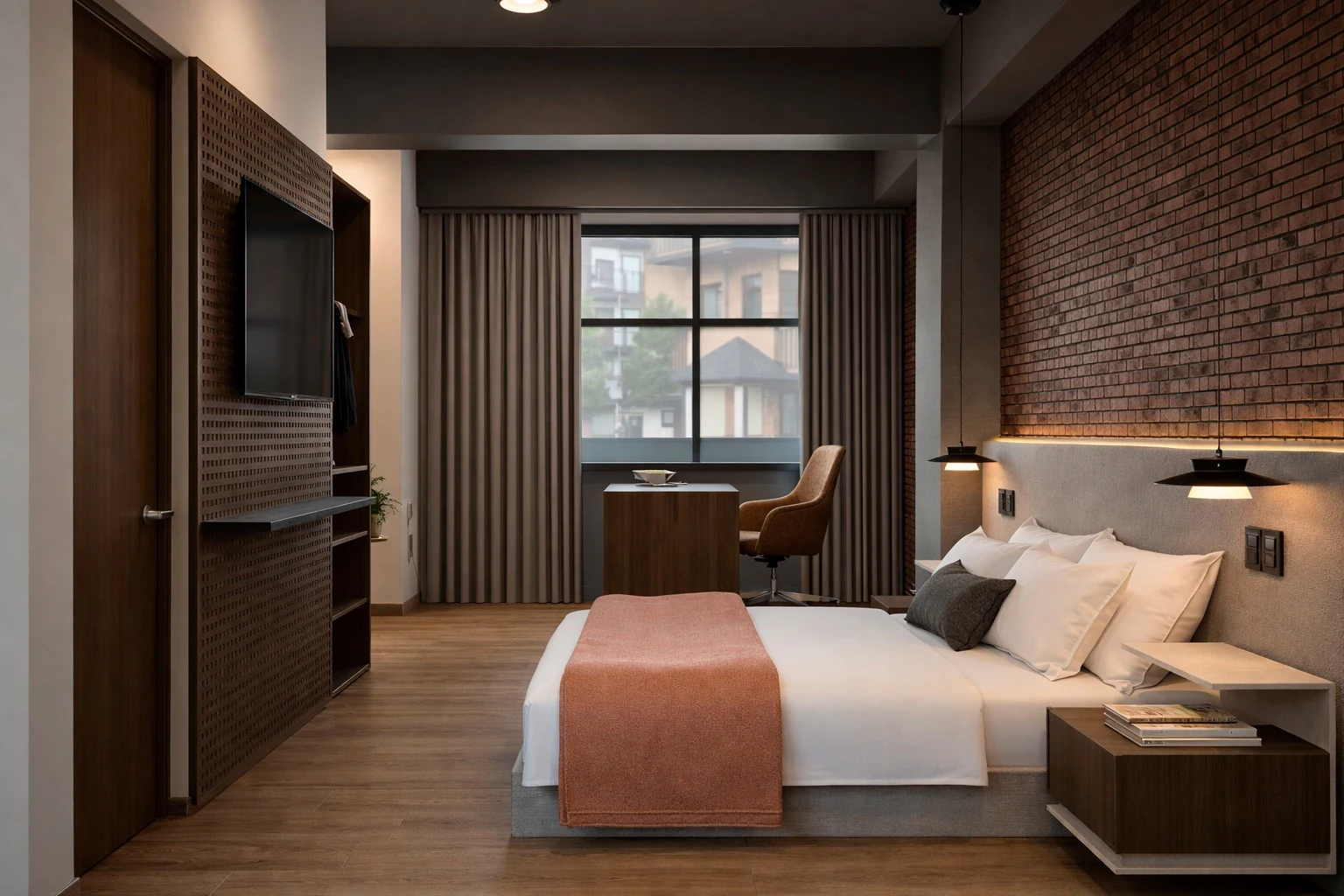 Hotel interior design render: Room