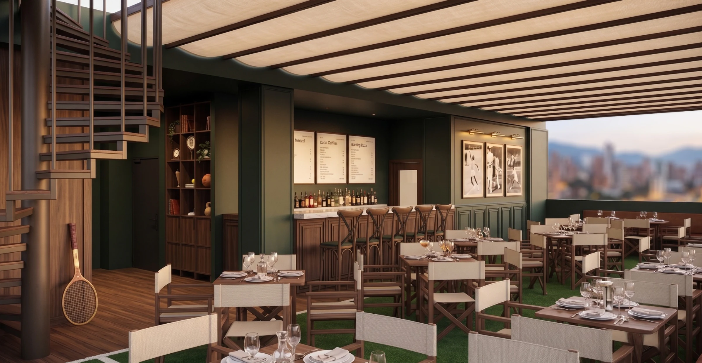 Hotel interior design render: Restaurant