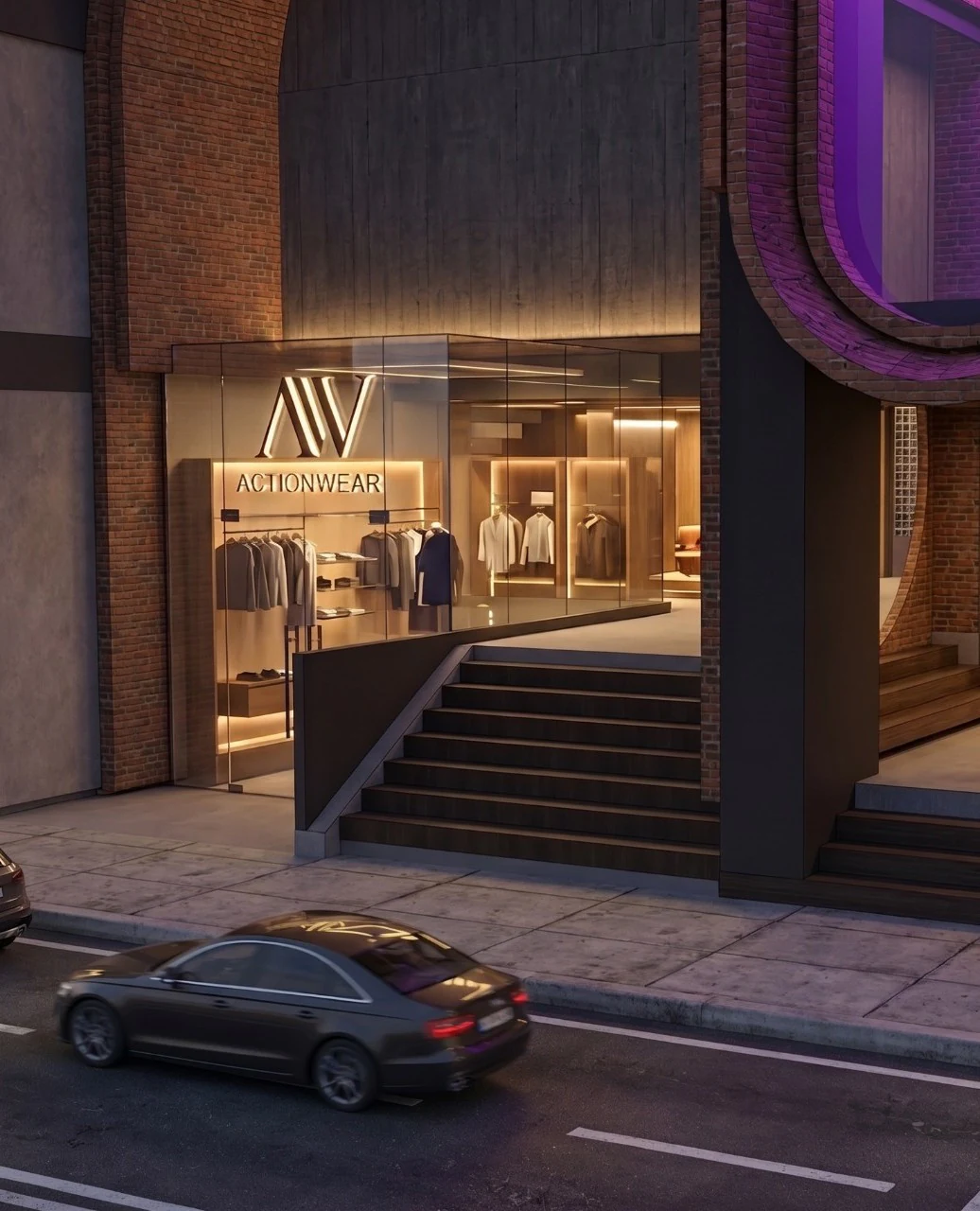 Hotel interior design render: Facade